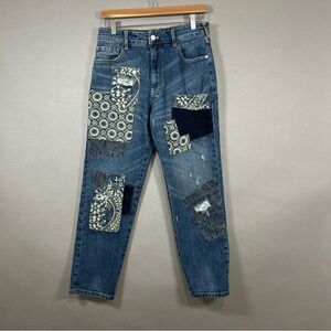 Pilcro Anthropologie The Borrowed Patchwork Boyfriend Jeans